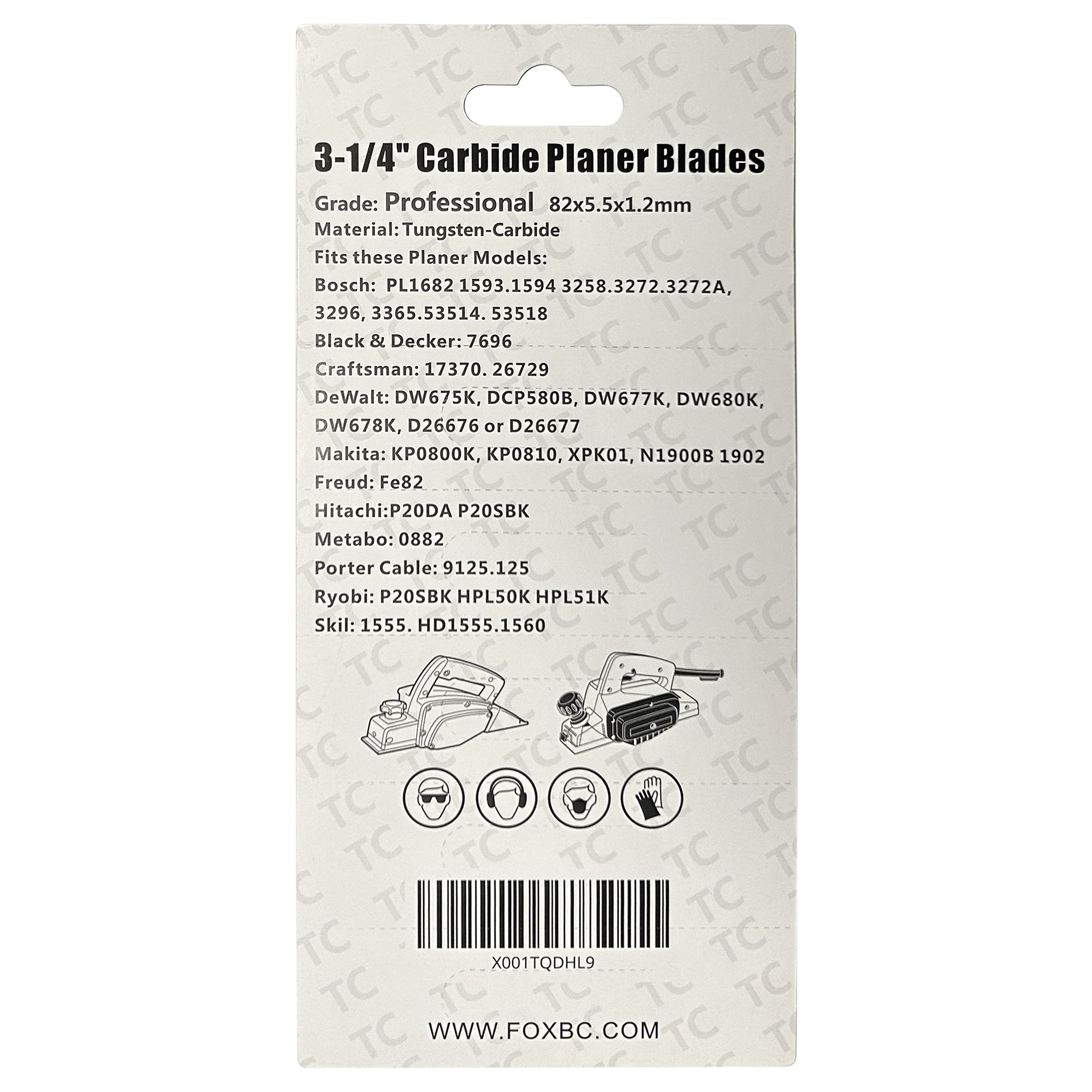 3-1/4 Zoll 82 mm Hartmetall-Hobelmesser für MAKITA, BOSCH, DeWalt, Ryobi, BLACK & DECKER, Craftsman – 10 Stück