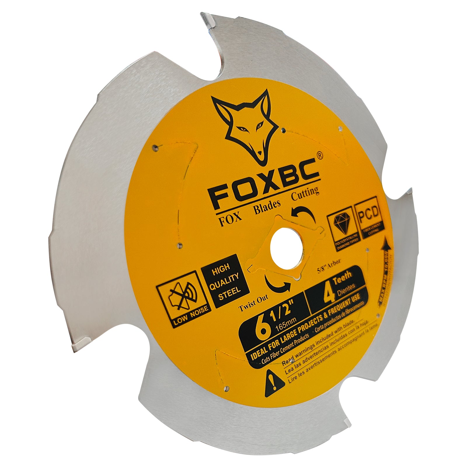 FOXBC 6-1/2 Zoll 4 Zähne polykristalliner Diamant (PCD) Hardie Fiber Cement Sägeblatt, 5/8 Dorn
