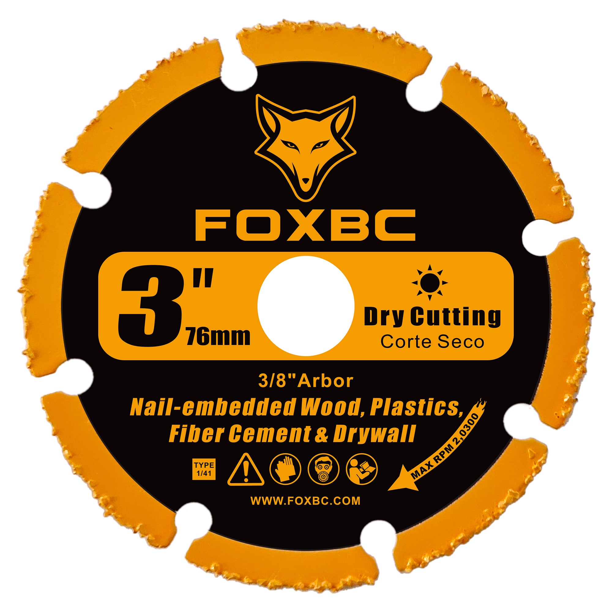 FOXBC 3 Inch Cut Off Wheels, Carbide Grit Cut-Off Disc for woods, plastics, fiber cement or drywall - 3 Pack