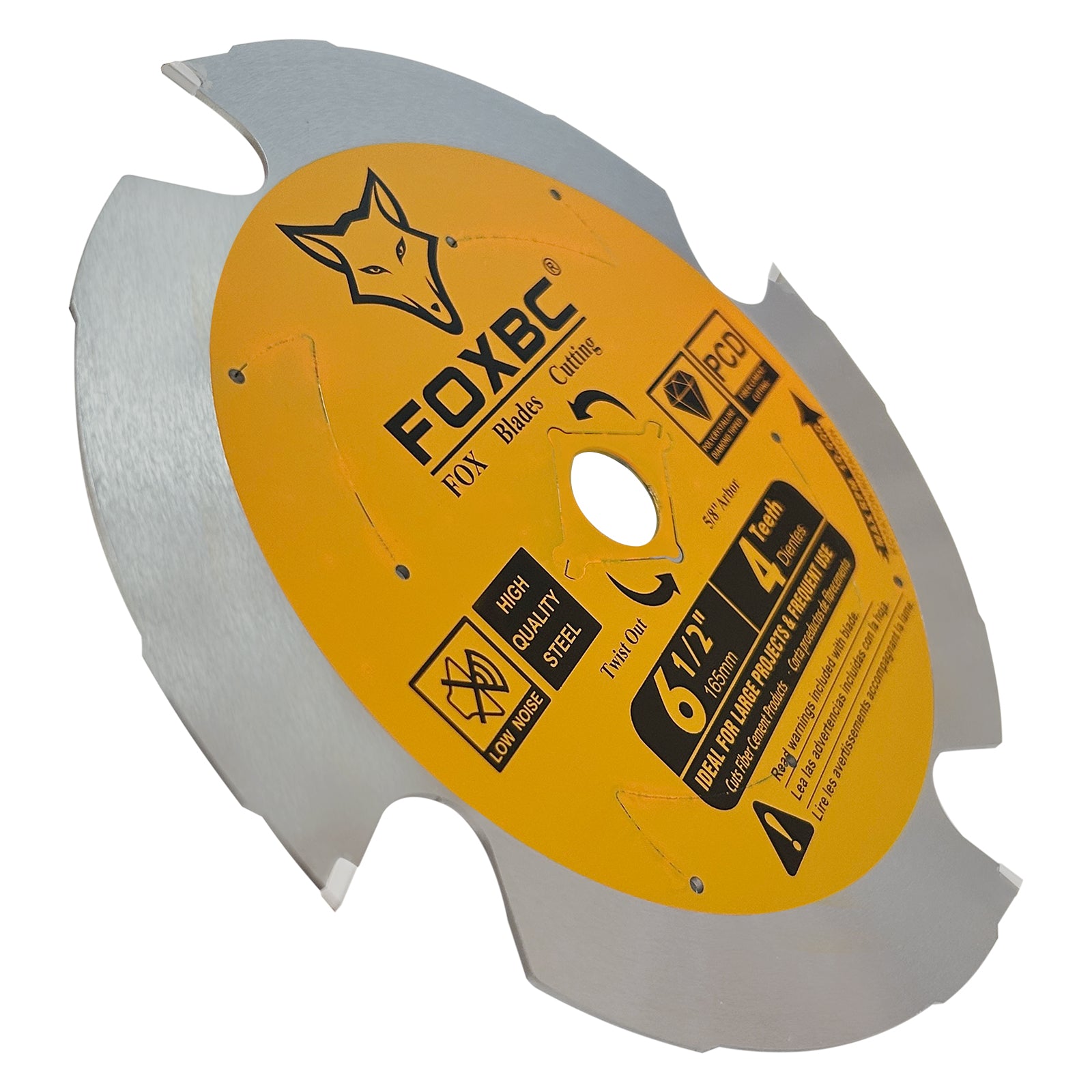 FOXBC 6-1/2 Zoll 4 Zähne polykristalliner Diamant (PCD) Hardie Fiber Cement Sägeblatt, 5/8 Dorn