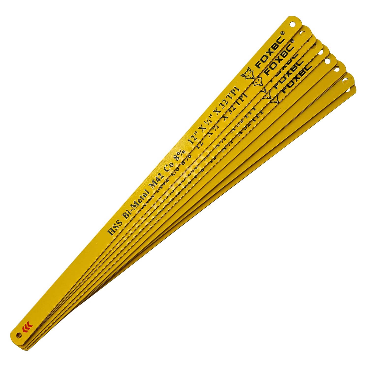 FOXBC 12-Zoll-Bügelsägeblatt 32 TPI, M42 Bimetall-Metallschneiden, 10er-Pack