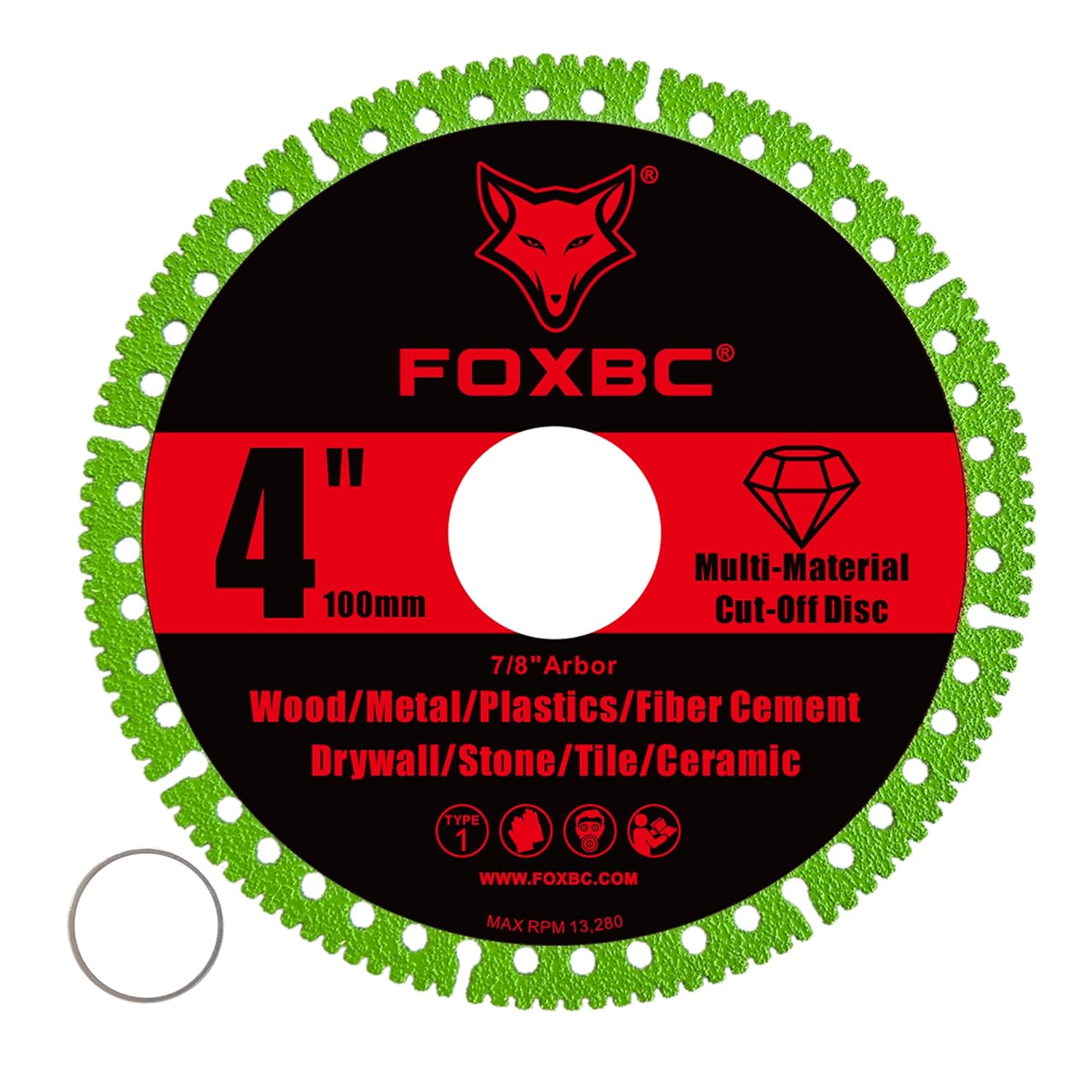 FOXBC 4 Inch Indestructible Multi-Material Cut Off Disc for Angle Grinders, 7/8" Arbor - 3 Pack