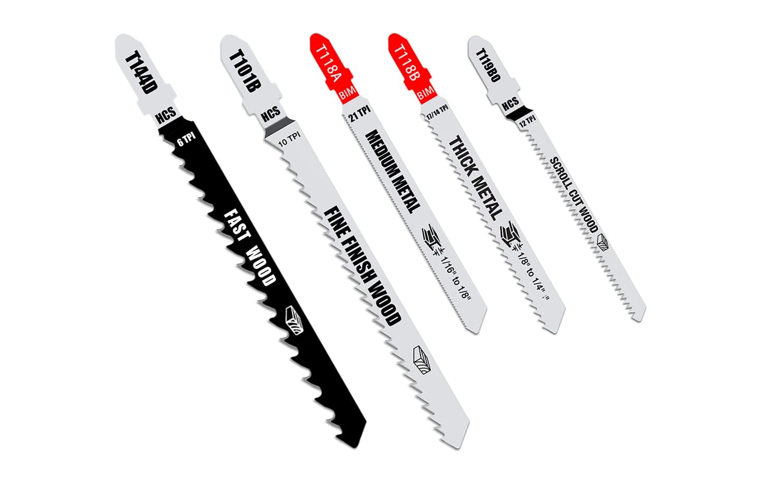 FOXBC T-Schaft-Stichsägeblatt-Set für Holz und Metall – 22-teilig mit Koffer