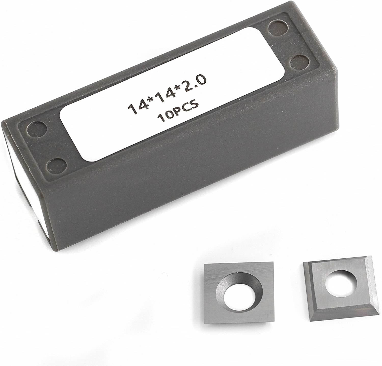 14 x 14 x 2 mm Hartmetall-Fräseinsatz für Drechseldrehmaschine und Spiralhobelkopf – 10 Stück