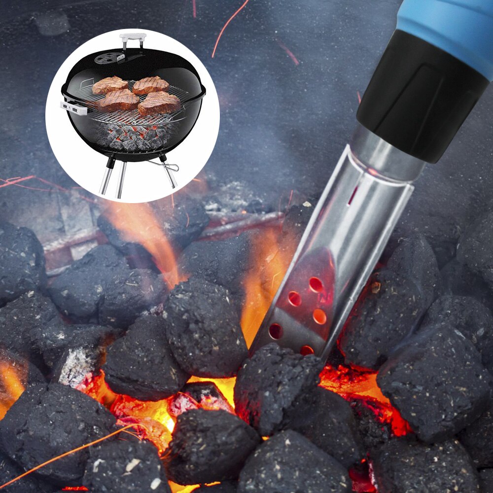 220 V Heißluftpistole, 2000 W, variable Temperatur, elektrischer Haartrockner, Heißluftpistole mit 5 Düsen und Grillanzünder-Aufsatz, Elektrowerkzeug