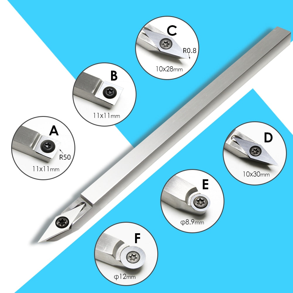 Drechselwerkzeug, Hartmetall-Einsatzschneider, Schwanenhals-Holzdrehmeißelklinge und Aluminiumgriff