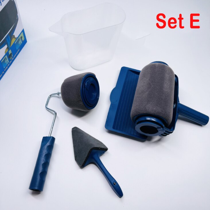 Farbroller-Set, Farbläufer-Set mit 3-Knoten-Verlängerungsstange, Griff, Werkzeug, Malpinsel-Set für Hauswand, Büro, Decke