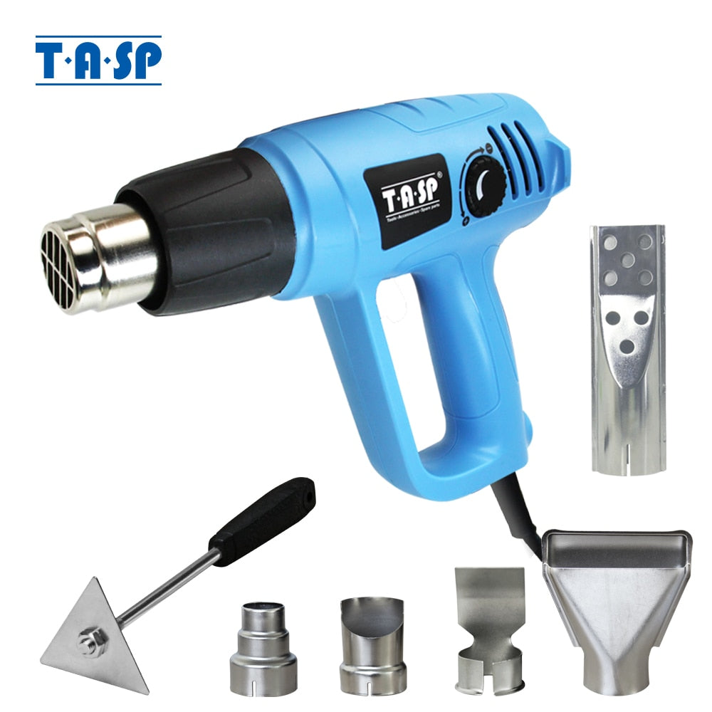 220 V Heißluftpistole, 2000 W, variable Temperatur, elektrischer Haartrockner, Heißluftpistole mit 5 Düsen und Grillanzünder-Aufsatz, Elektrowerkzeug