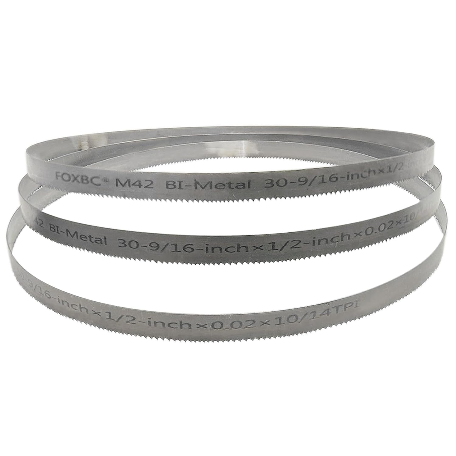 FOXBC 30-9/16 Zoll Bandsägeblätter 10/14 TPI, 30-9/16" x 1/2" x .020", Ersatz für Milwaukee Metallbandsäge, 3er-Pack