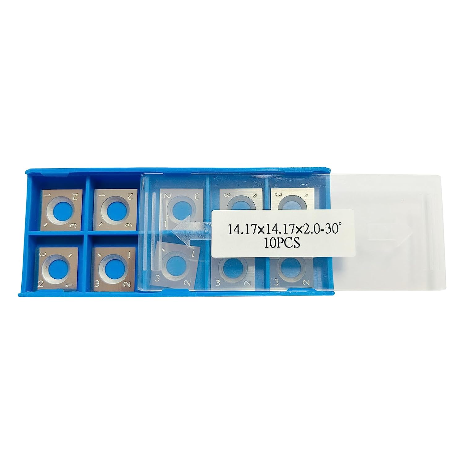 FOXBC 14,17 mm Hartmetalleinsätze Ersatz für Grizzly T21348 Einsätze und Grizzly Spiralschneiderkopf Abrichthobel 14,17 x 14,17 x 2,5 mm – 10 Stück