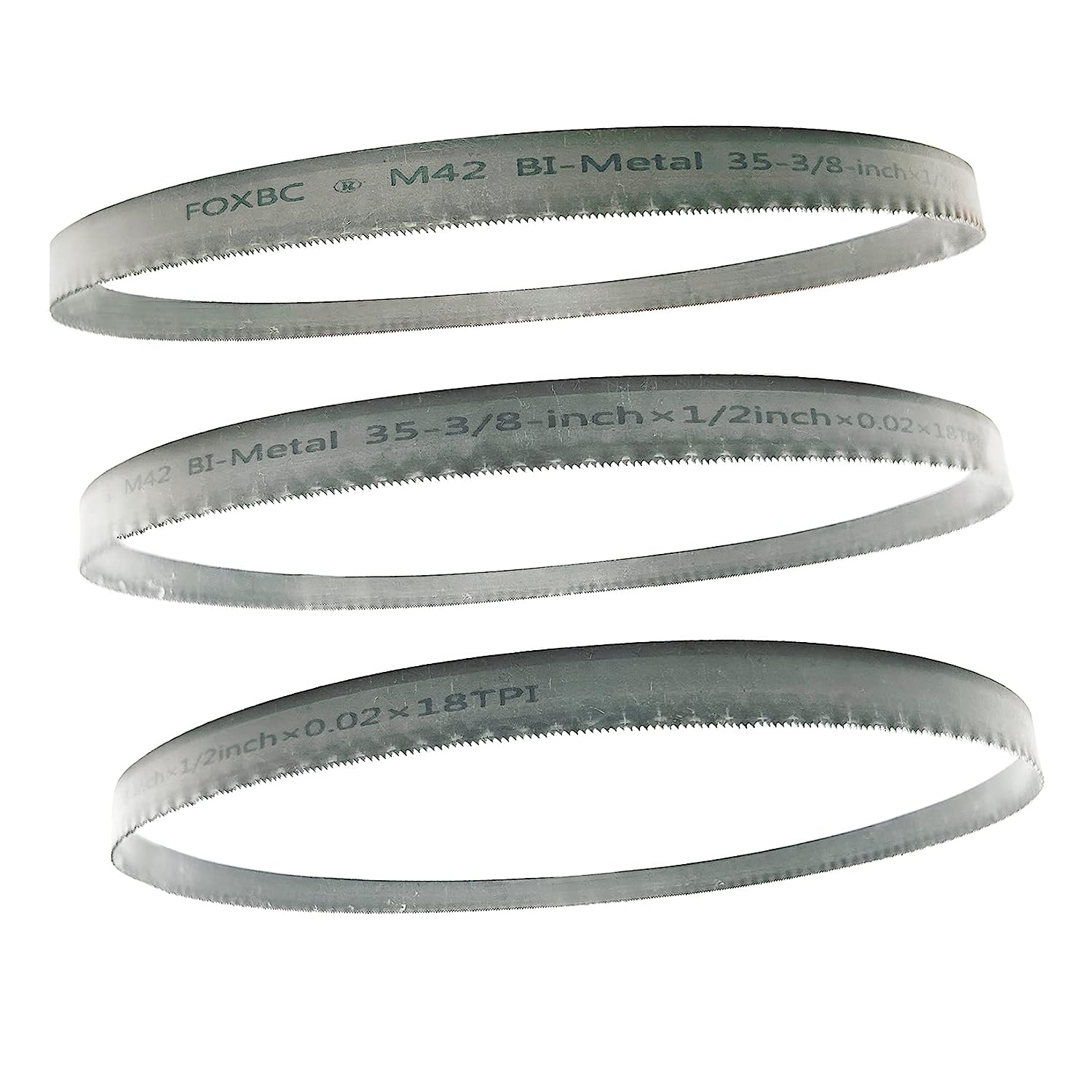FOXBC 35-3/8 Zoll Bandsägeblatt 24 TPI für Milwaukee 48-39-0539 Tragbares Bandsägeblatt, 35-3/8" x 1/2" x .020" 24 TPI, 3er-Pack