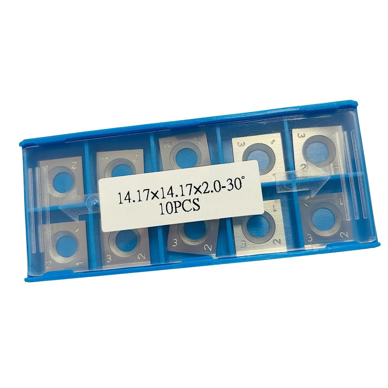 FOXBC 14,17 mm Hartmetalleinsätze Ersatz für Grizzly T21348 Einsätze und Grizzly Spiralschneiderkopf Abrichthobel 14,17 x 14,17 x 2,5 mm – 10 Stück