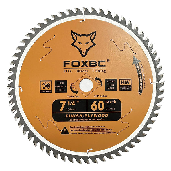 FOXBC 7-1/4" Kreissägeblatt 60 Zähne Ersatz für Freud Diablo D0760A D0760X, DeWalt DWA171460