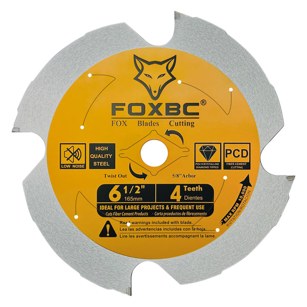 FOXBC 6-1/2 Zoll 4 Zähne polykristalliner Diamant (PCD) Hardie Fiber Cement Sägeblatt, 5/8 Dorn