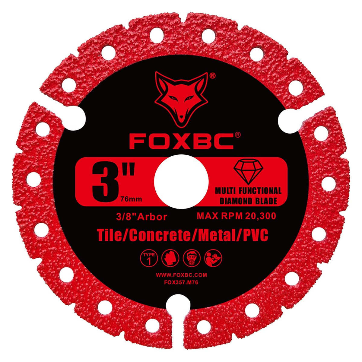FOXBC 3 inch Diamond Multi-Purpose Saw Blades Metal Cutting Wheel - 3 Pack