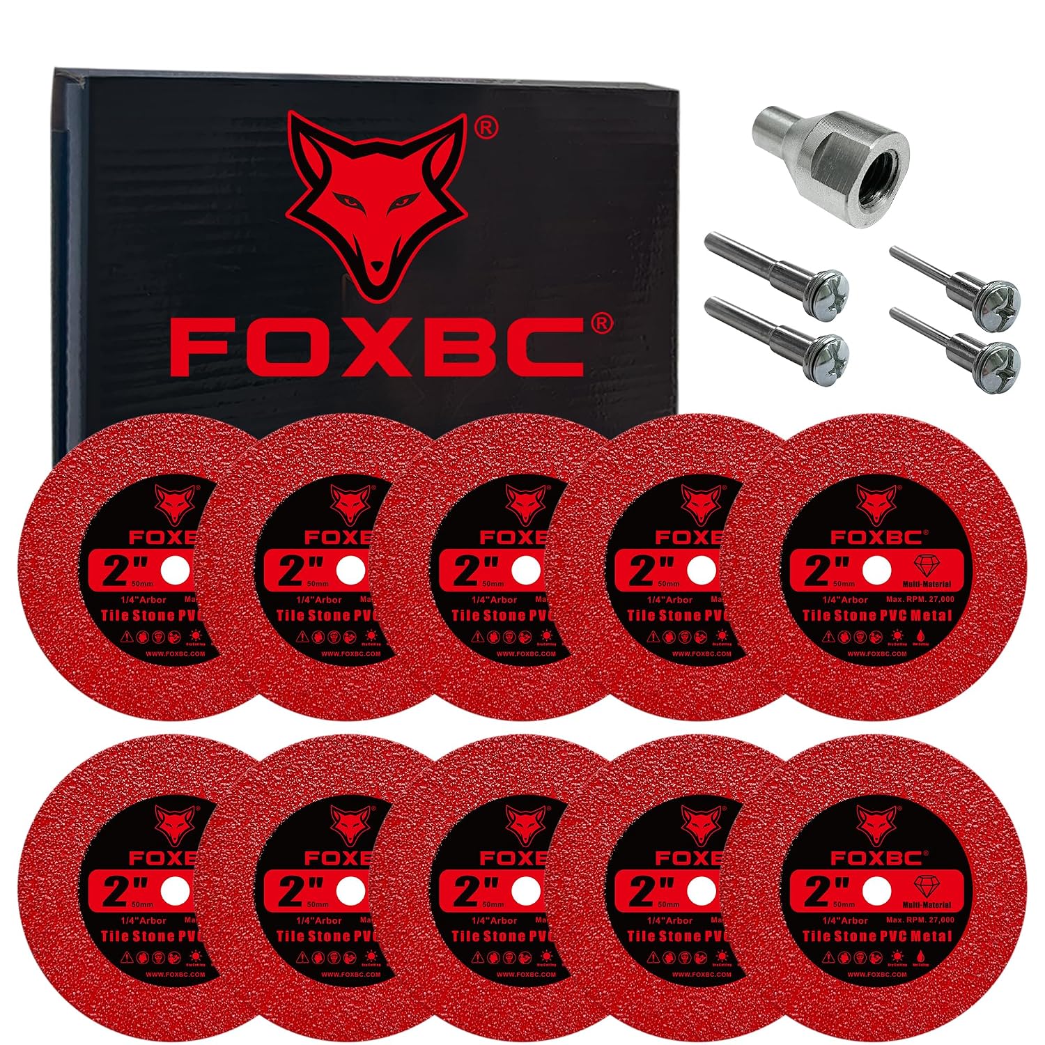 FOXBC 2 Inch Diamond Blades Tile Glass Multi-Material Cut Wheels - 10 Pack