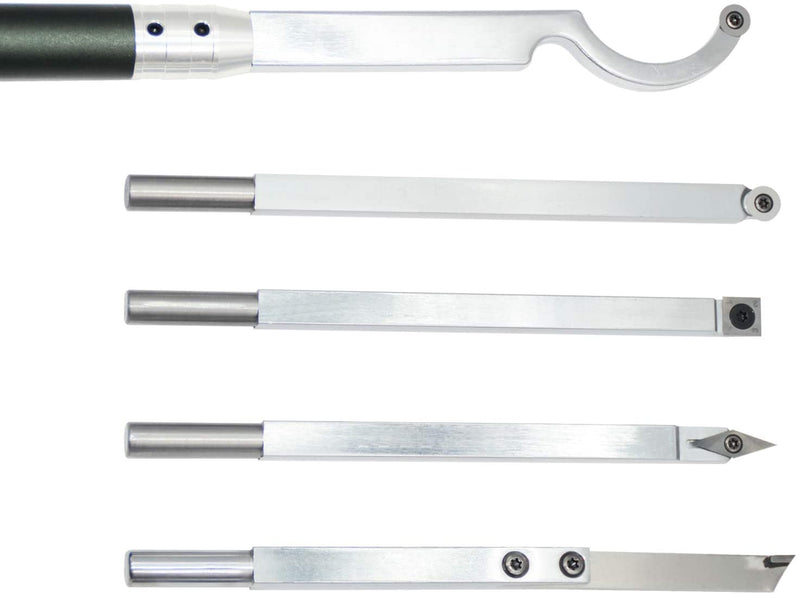 Drechselwerkzeug-Set, Lathe Detailer, Schwanenhals-Hohlform-Trennwerkzeuge und austauschbarer Griff aus Aluminiumlegierung mit Hartmetalleinsätzen, 6-teilig