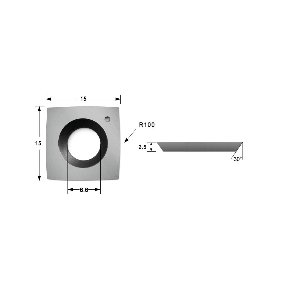 FOXBC 15 mm Hartmetalleinsätze 4"R indexierbar für alle Byrd Shelix Hobelmesserköpfe, Ersatz für Byrd KN400, 10er-Pack