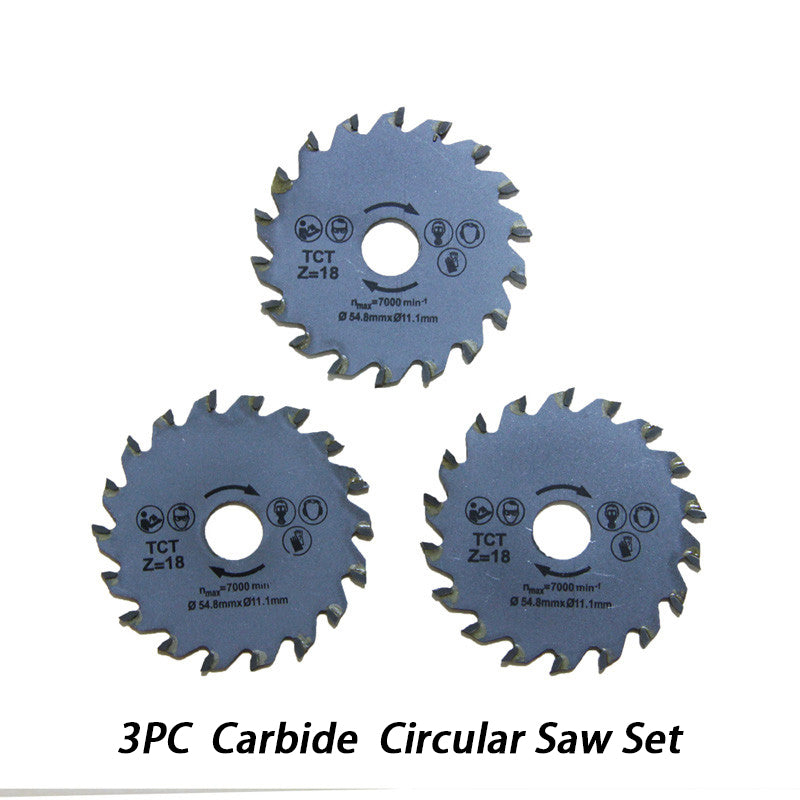 54.8mm Carbide Circular Saw Blades Wood Metal Cutting for Rotary Tool  - 3Pack