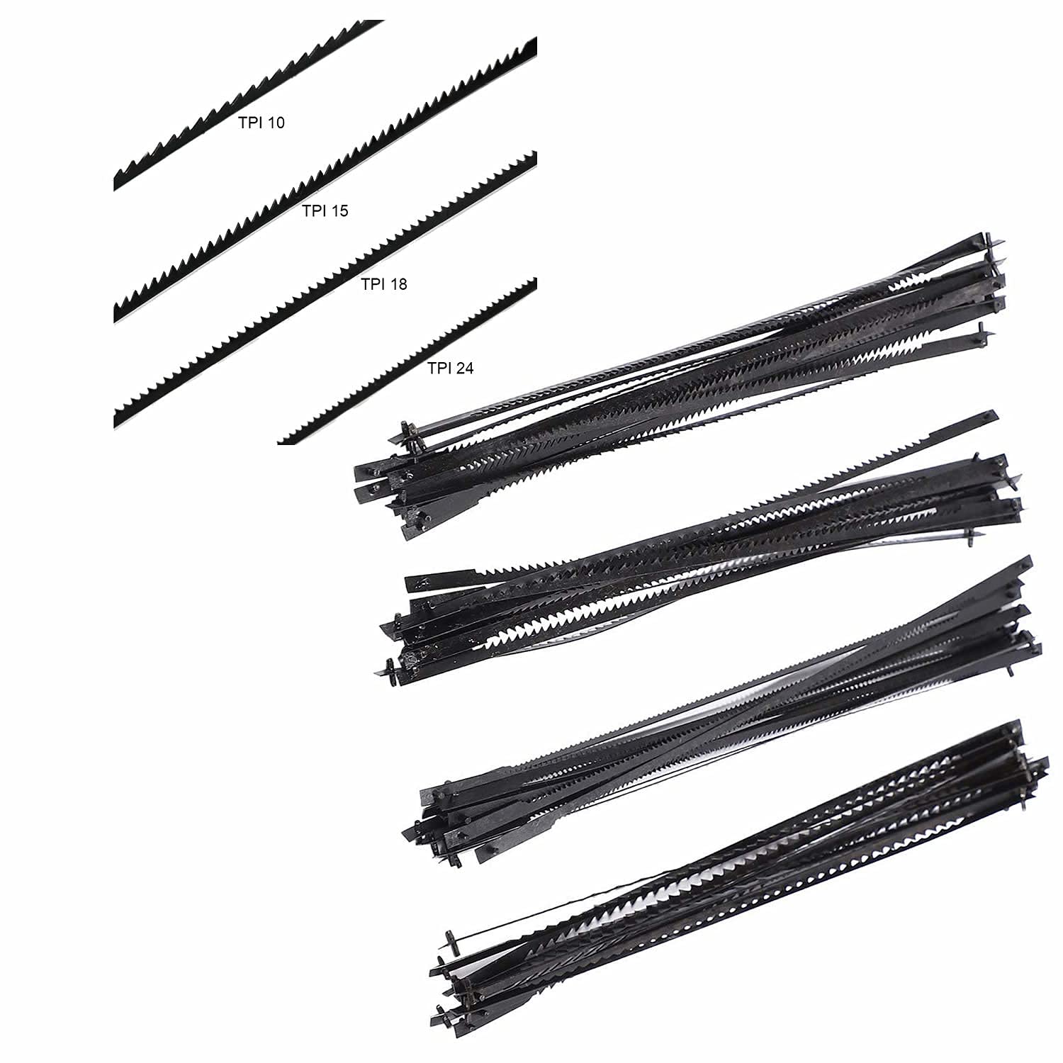 FOXBC 5-Zoll-Dekupiersägeblatt-Stiftende für Wen, Dremel, Craftsman, Penn State, Delta, Ryobi und alle 15-Zoll- und 16-Zoll-Dekupiersägen – 48er-Pack