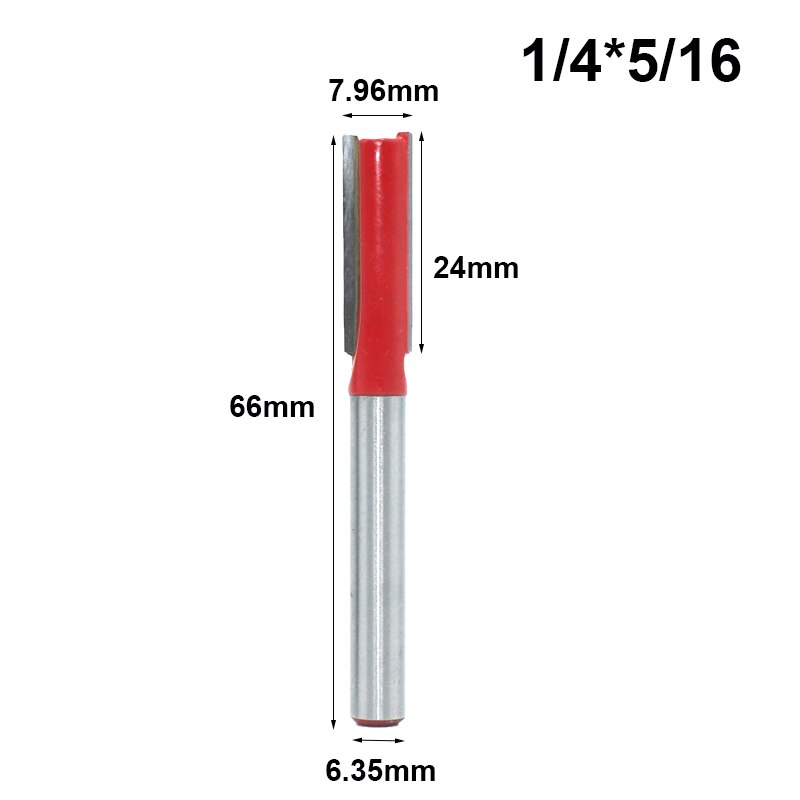 7pcs 1/4 Inch 6.35mm Shank Single Double Blade Straight Bit Router Bit Milling Cutting