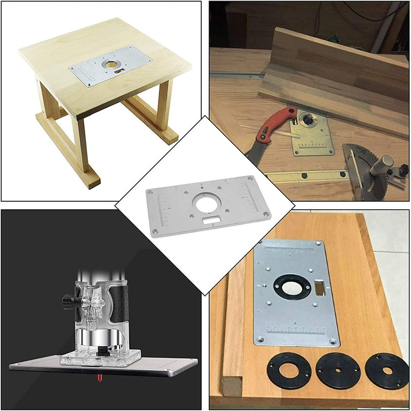 Aluminium-Frästisch-Einsatzplatte, Trimmmaschine, Flip-Board für Holzbearbeitung, Graviermaschinenbänke mit Ring