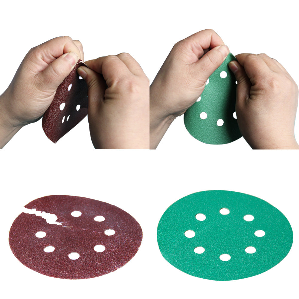 25 Stück 5 Zoll 125 mm Schleifpapier-Film-Schleifscheibe, nass und trocken, mit Klettverschluss und Körnung 60–400, Anti-Verstopfung