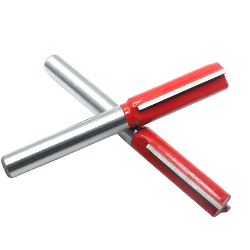 7pcs 1/4 Inch 6.35mm Shank Single Double Blade Straight Bit Router Bit Milling Cutting