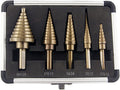 3pcs/5pcs/6pcs Titanium Step Drill Bit Set Hss Cobalt Multiple Hole Step Drilling for Metal Aluminium Wood Drilling Hole