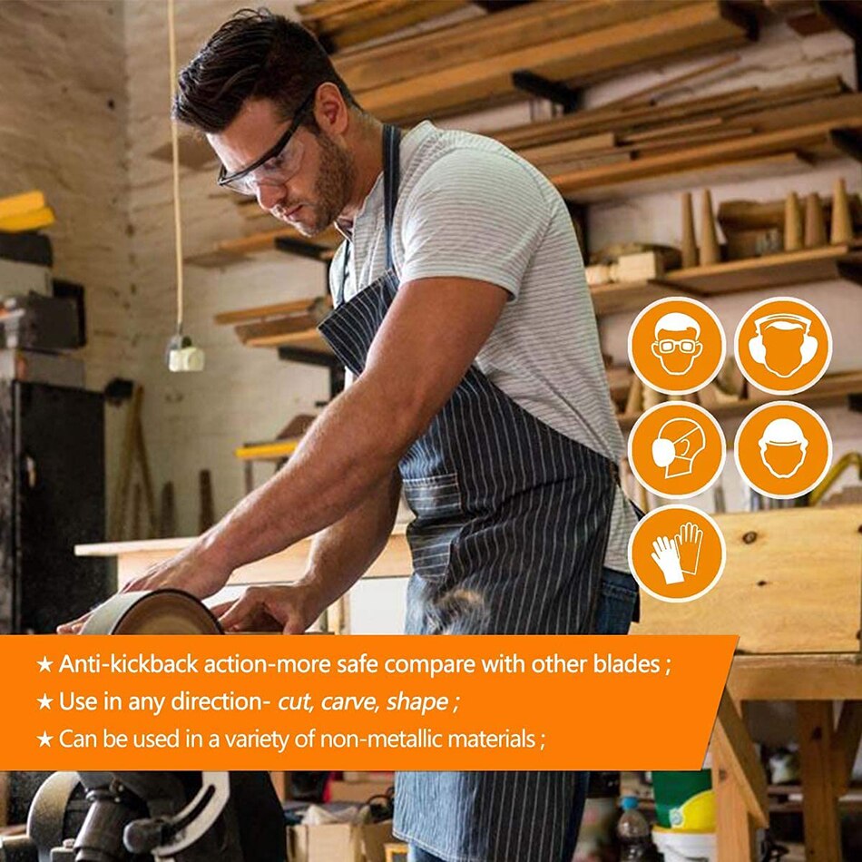 6 Zähne 5 Zoll Winkelschleifer Holzschneidrad Sägeblatt Hartmetall-Formscheibe für Holzschnitzerei, Bildhauerei, Formschneiden
