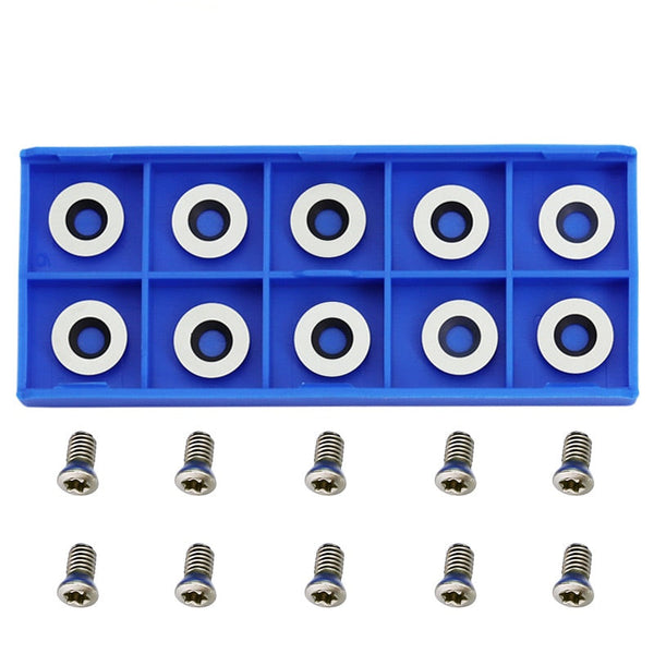 10er-Pack Hartmetall-Dreheinsätze – Rund, 12 Mm, 30° Schneidwinkel – Für Holzdrehbank, Wolframcarbid, Langlebig