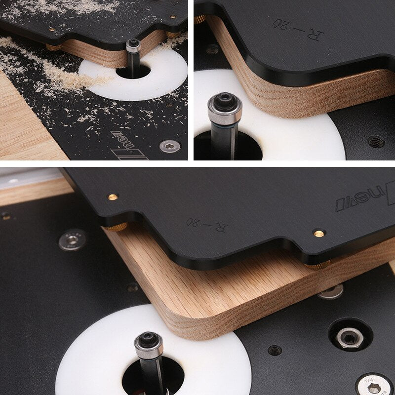 Woodworking Tool 6 in 1 Corner Radius Template Wood Panel Radius Jig Fillet Arc Locator Jig For Trimming Machine Router