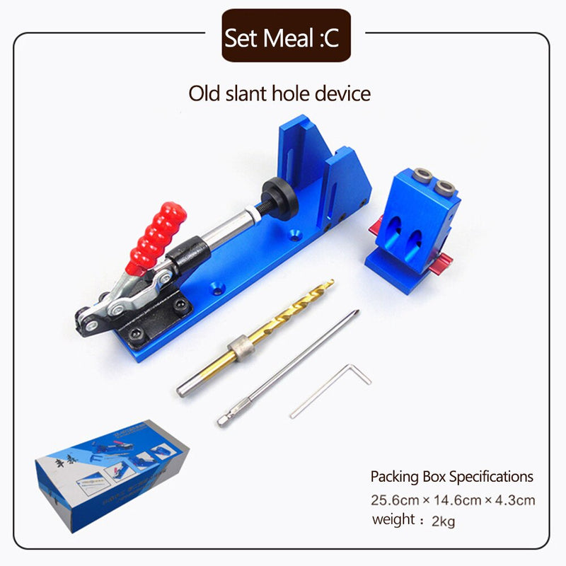 Woodworking Positioning Center Drilling jig Mini Hand Punch Pocket Hole Hig Bit Set Wood Drilling Board Splicing Tool