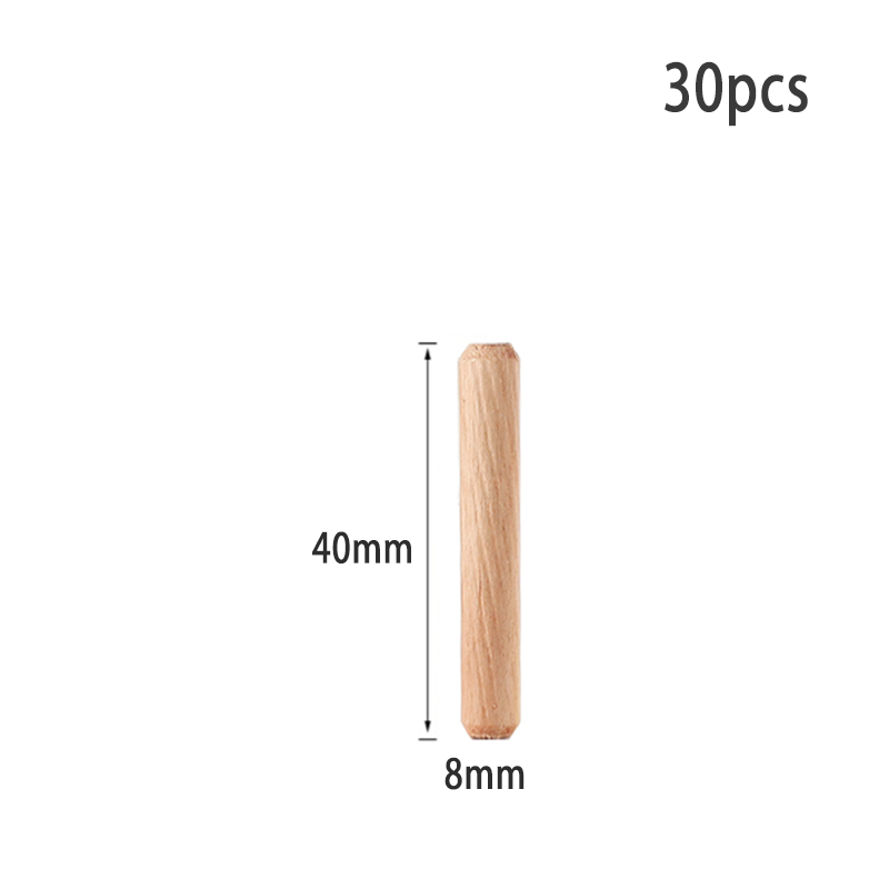 30 Stück Log Tenon Holzstab 3-in-1-Verbinder wird zum Verbinden von Schränken, Kleiderschränken, Möbeln und Holzbrettern verwendet