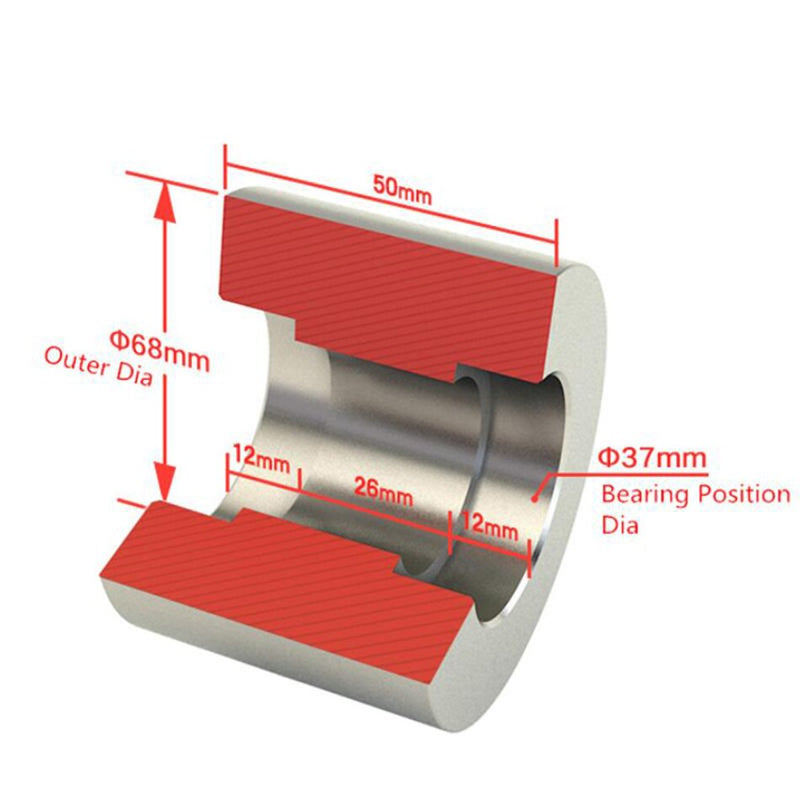 Abrasive belt machine bearing Wheel 50mm Adjustable Double Bearing Driven Wheel Belt Sander Conveyor Guide Wheel