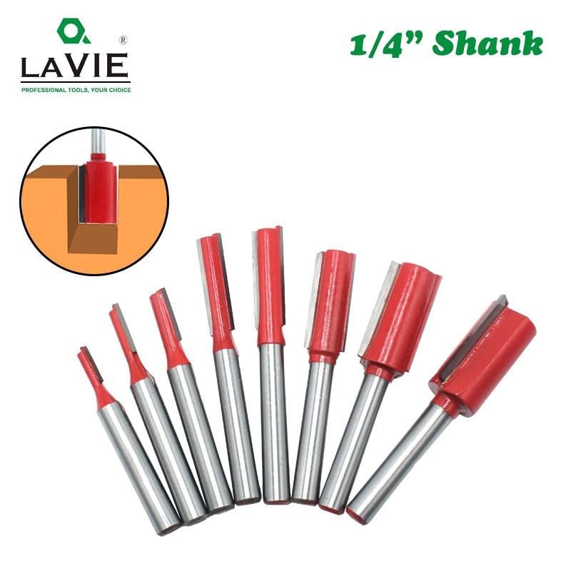 7pcs 1/4 Inch 6.35mm Shank Single Double Blade Straight Bit Router Bit Milling Cutting