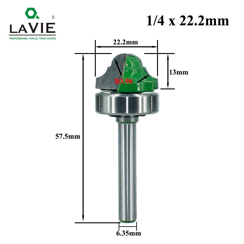 1pc 6.35mm Shank Double Roman Ogee Edging Router Bit Bearing Wood Line Knife Milling Cutter