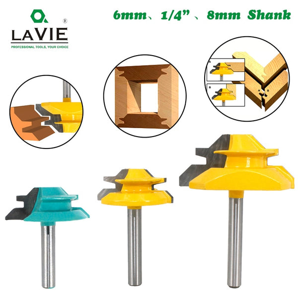 1/4 "Schaft 6,35 MM 8 MM 45 Grad Schloss Gehrung Router Bit Zapfen Fräser Holz Werkzeug Für Holz werkzeuge MC01 MC