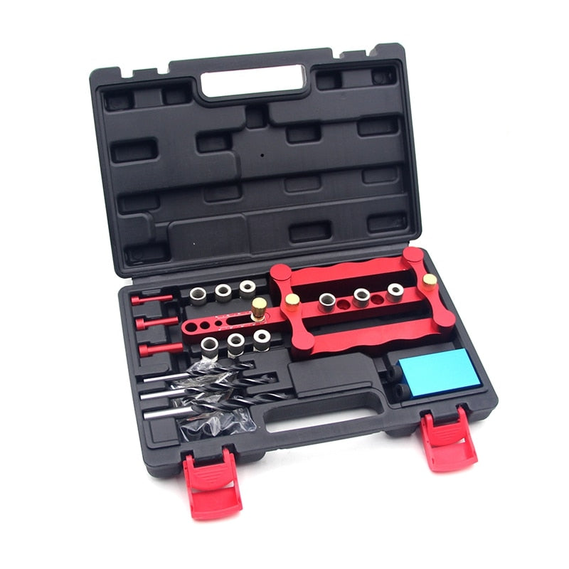 WORKBRO Woodworking Dowel Jig 6/8/10mm Drill Guide Metal Sleeve Wood Drilling Saw Tools Handheld Jigs with Inclined Hole Device