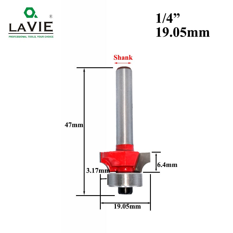 6mm 1/4 Shank Small Corner Round Router Bit for Wood Edging Woodworking Mill Classical Cutter Bit for  MC01035