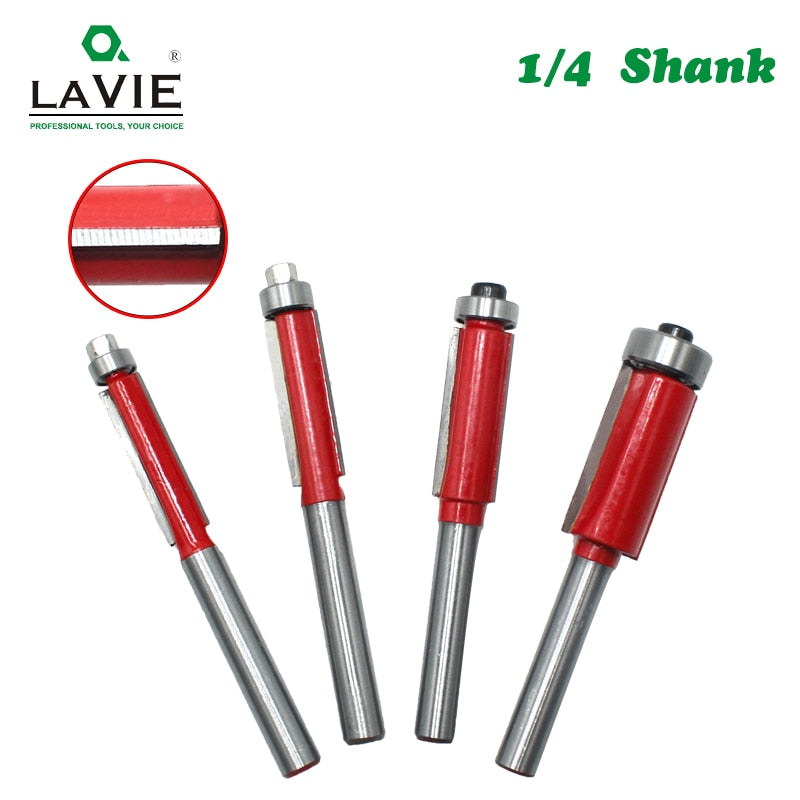 1pc 1/4 Inch Shank 6.35mm Flush Trim Router Bit for Wood Trimming Cutter with Bearing Milling Cutter Woodworking