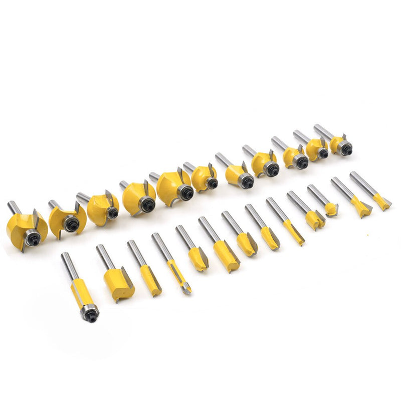 24PCS Router Bits Milling Cutter Set 1/4 Inch Shank Made of 45