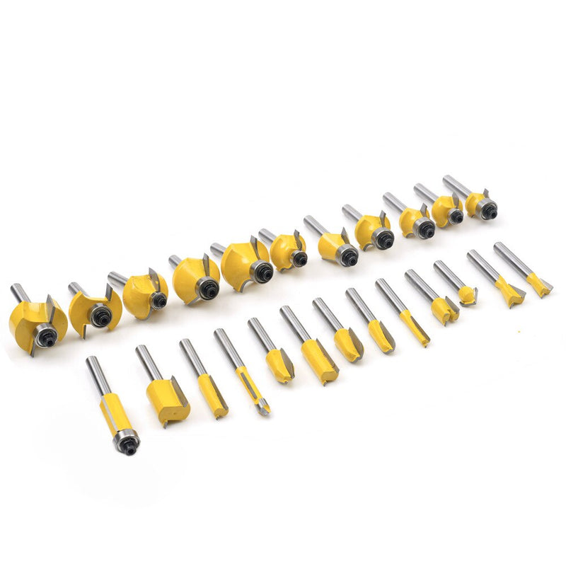24PCS Router Bits Milling Cutter Set 1/4 Inch Shank Made of 45
