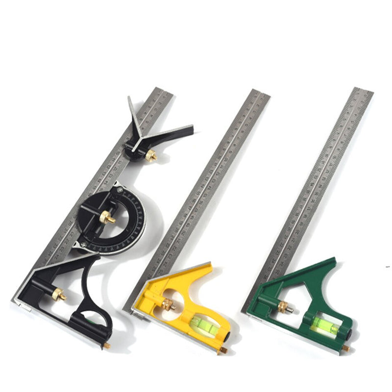 3 in 1 Multifunctional Ruler 12inch/24inch Woodworking Engineers Adjustable Angle Ruler Combination Measuring Tool