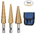 3pcs/5pcs/6pcs Titanium Step Drill Bit Set Hss Cobalt Multiple Hole Step Drilling for Metal Aluminium Wood Drilling Hole