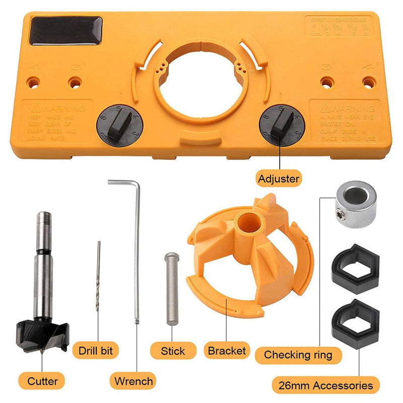 35mm Concealed Hinge Drilling Jig kit Cabinet Home Hand Woodworking Tools for Cupboard Door Hinges Installation