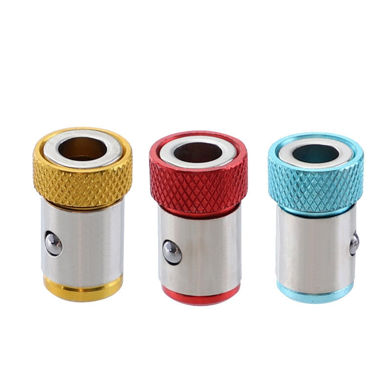 6.35mm Screwdriver head Magnetic Ring Alloy Electric Drill Magnetic Screw Drill Tip Universal Connecting Rod Adapter