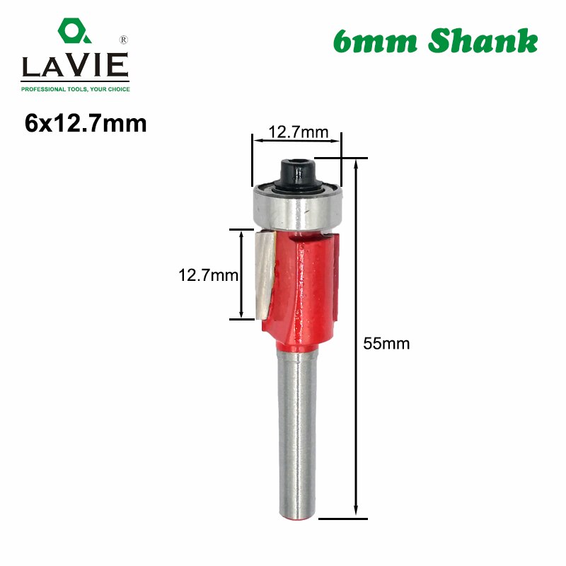 6mm Shank Woodworking Flush Trim Router Bit Beading Bit Corner Round Cove Tungsten Carbide Milling Cutter for Wood MC06013