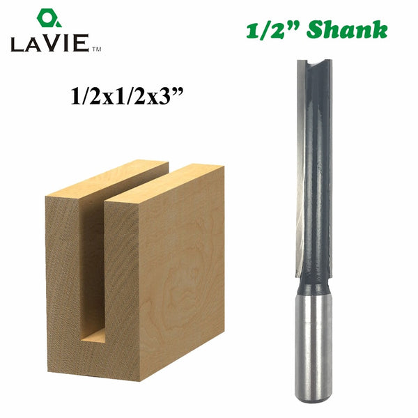 1pc 1/2 Shank Extra Long Straight Router Bit 3" Blade 1/2" Cutting Flush Trimming Milling Cutter for Wood Woodworking Tools