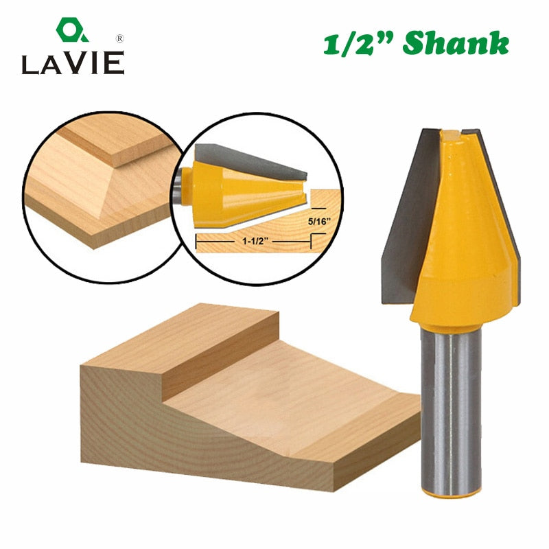 1 Stück 12 mm 1/2 Zoll Schaft vertikaler Panel-Fräser mit erhöhter Abschrägung, Holzbearbeitung, Türlinienfräser für Holzwerkzeuge